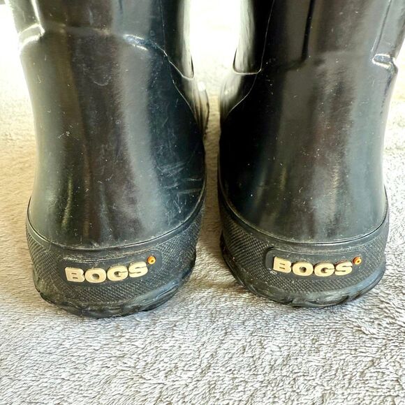 BOGS Big Boys Solid Black Rainboots Size 6 - Picture 8 of 14